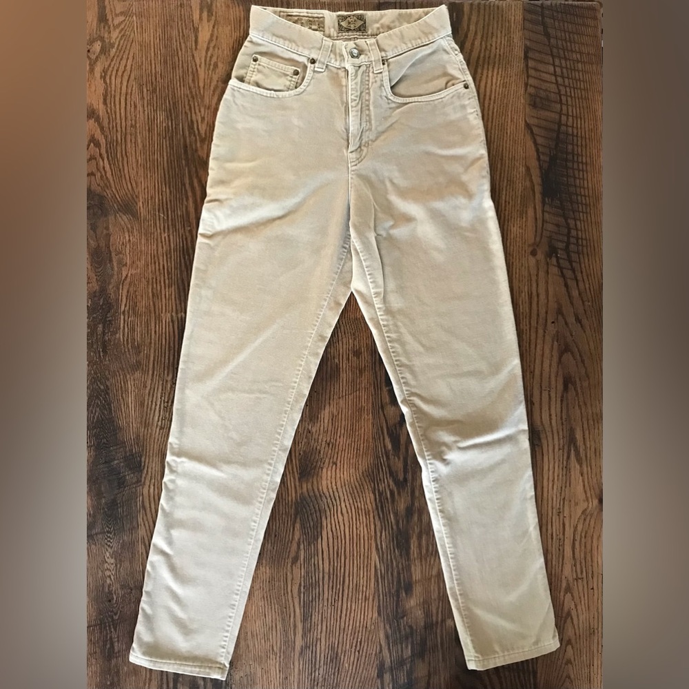 Vintage Women’s EXP High Rise Velvet Beige Jeans—Waist 24 inch